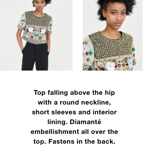 Zara limited edition bejewelled top new with tags - Picture 7 of 8